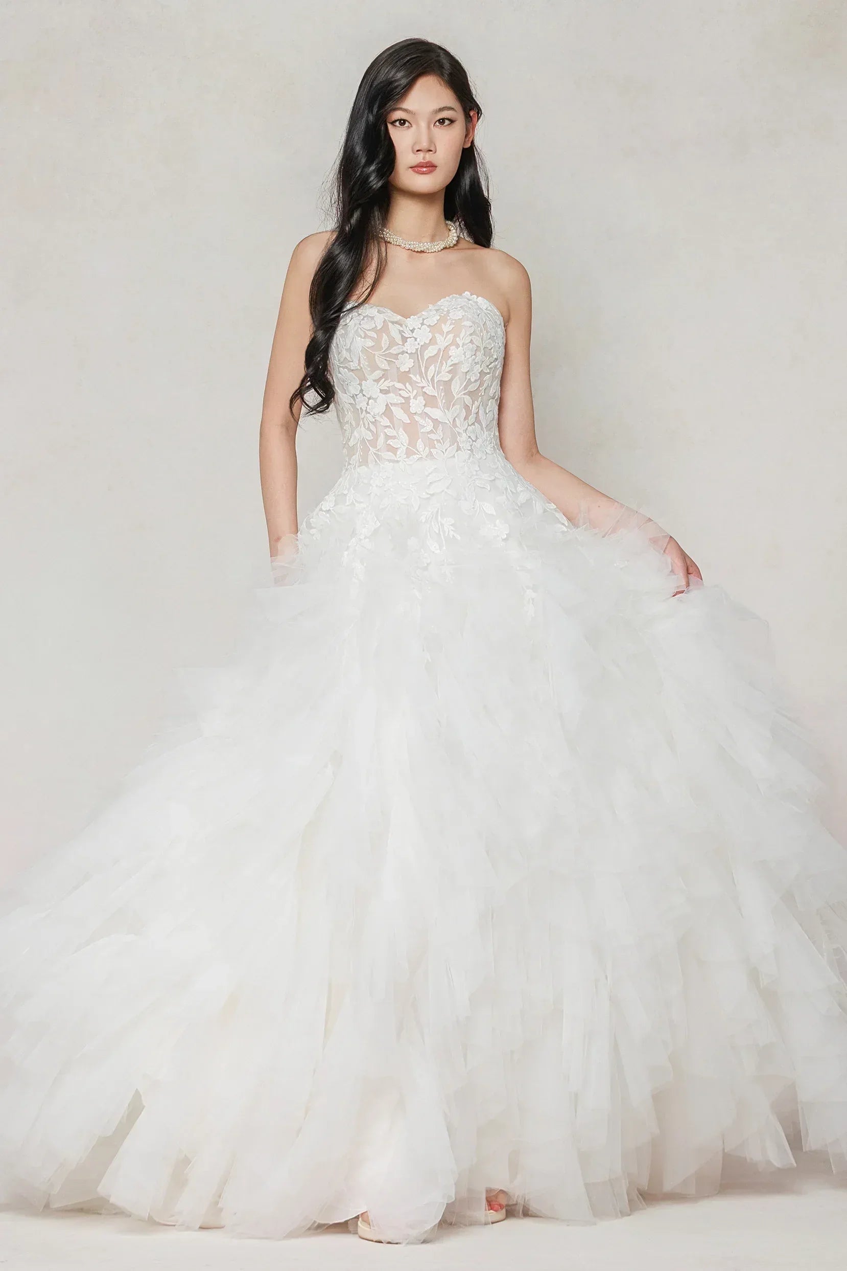 A-Line Court Train Tulle Wedding Dress CW3620 - COCOMELODY